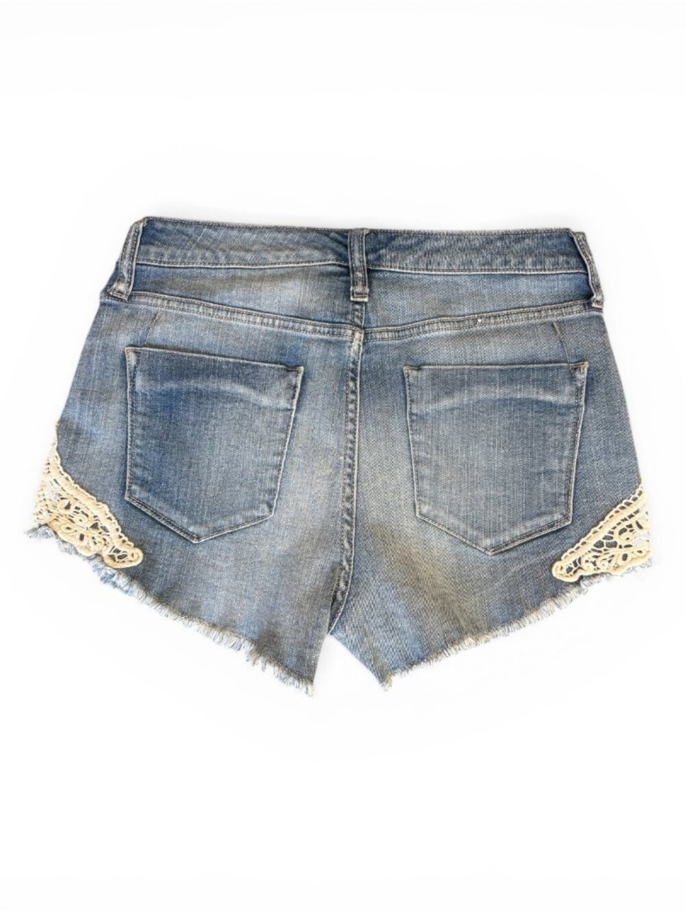 Mossimo Denim High Rise Lace Trim Cutoff Shorts Size 8/29 - Picture 2 of 11